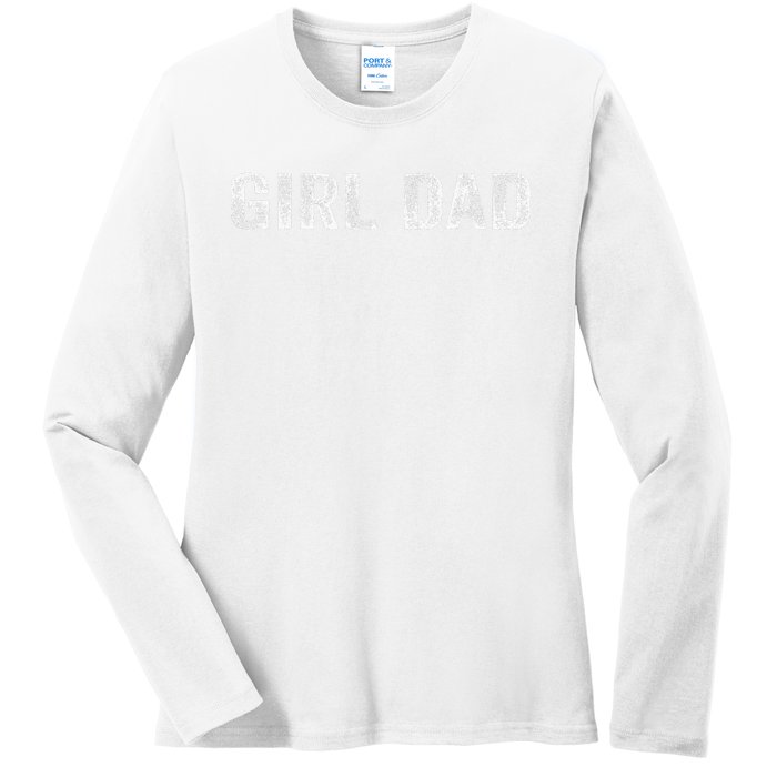 GirlDad Proud Father of Fathers Day Vintage Ladies Long Sleeve Shirt