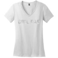 GirlDad Proud Father of Fathers Day Vintage Women's V-Neck T-Shirt