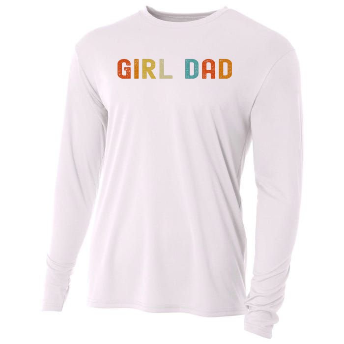 GirlDad Proud Father of Fathers Day Vintage Cooling Performance Long Sleeve Crew