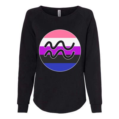 Genderfluid Pride Flag Aquarius Horoscope Zodiac Sign Gift Womens California Wash Sweatshirt