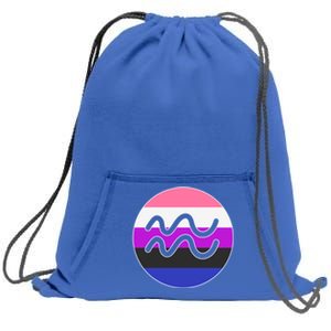 Genderfluid Pride Flag Aquarius Horoscope Zodiac Sign Gift Sweatshirt Cinch Pack Bag