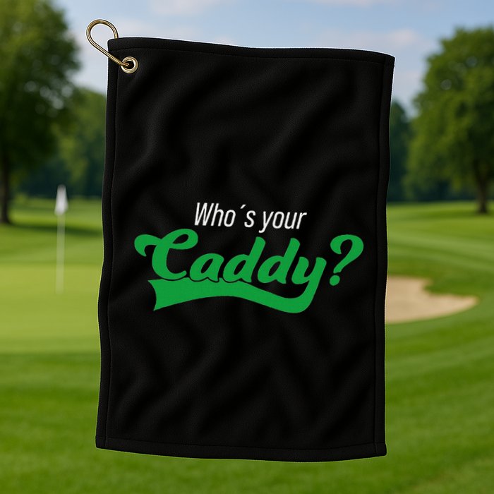 Golf Player Funny Caddy Costume Tournament Who´S Your Caddy Golf Towel