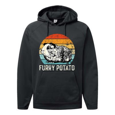 Guinea Pig Furry Potato Vintage Guinea Pig Performance Fleece Hoodie