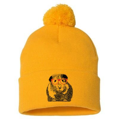 Guinea Pig Funny Guinea Pig Cute Guinea Pig Pom Pom 12in Knit Beanie