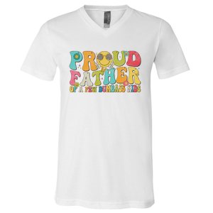 Groovy Proud Father Dumbass Retro Fathers Day V-Neck T-Shirt