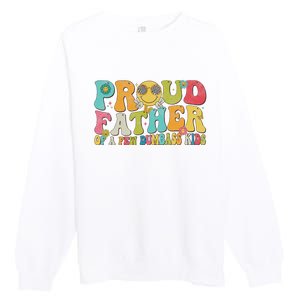 Groovy Proud Father Dumbass Retro Fathers Day Premium Crewneck Sweatshirt