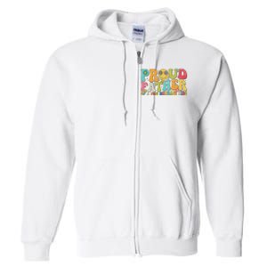 Groovy Proud Father Dumbass Retro Fathers Day Full Zip Hoodie