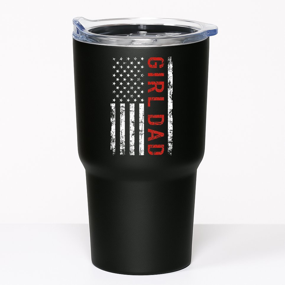 GirlDad Proud Father of Fathers Day Vintage Tumbler
