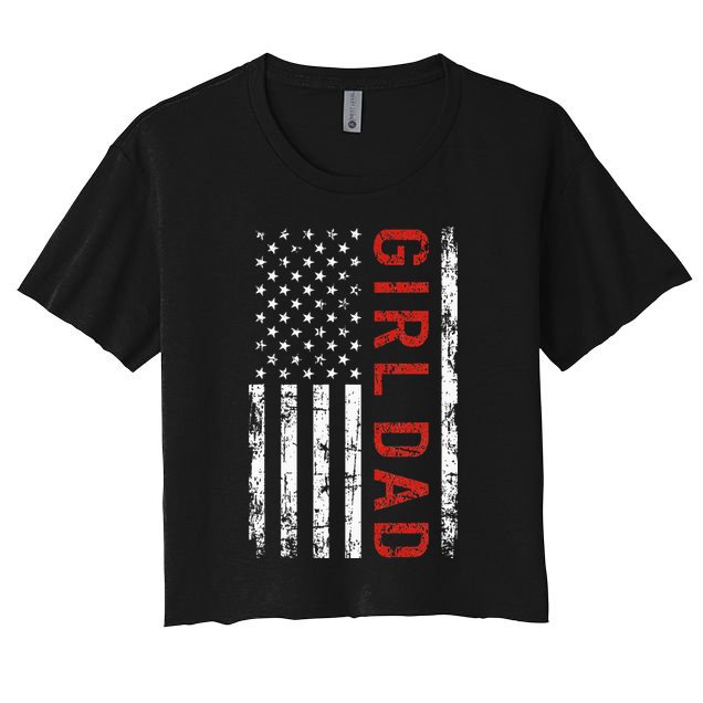 GirlDad Proud Father of Fathers Day Vintage Crop Top