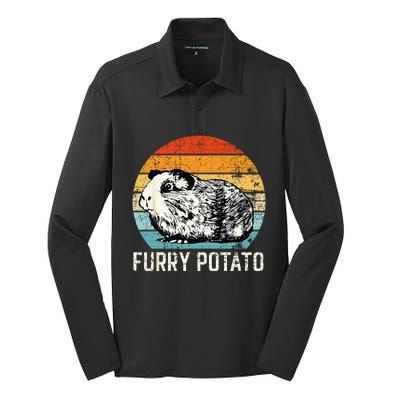 Guinea Pig Furry Potato Vintage Guinea Pig Silk Touch Performance Long Sleeve Polo