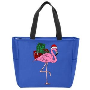 Greater Pink Flamingo Christmasn Xmas Santa Phoenicopteridae Gift Zip Tote Bag