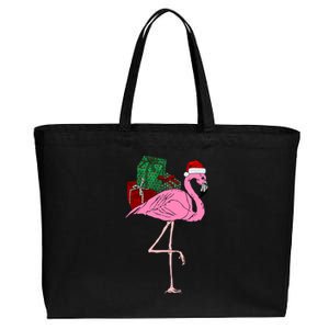 Greater Pink Flamingo Christmasn Xmas Santa Phoenicopteridae Gift Cotton Canvas Jumbo Tote