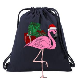 Greater Pink Flamingo Christmasn Xmas Santa Phoenicopteridae Gift Drawstring Bag