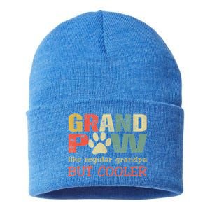 Grand Paw Funny Gift Like Regular Grandpa But Cooler Dog Lovers Gift Sustainable Knit Beanie