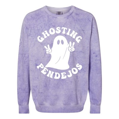 Ghosting Pendejos Funny Mexican Ghost Halloween Meme Colorblast Crewneck Sweatshirt