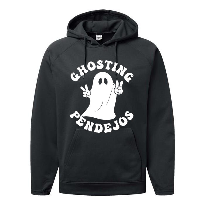 Ghosting Pendejos Funny Mexican Ghost Halloween Meme Performance Fleece Hoodie