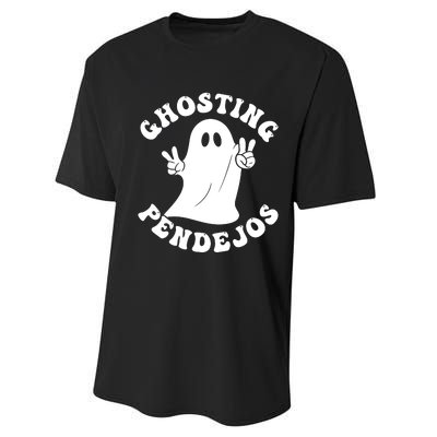 Ghosting Pendejos Funny Mexican Ghost Halloween Meme Performance Sprint T-Shirt