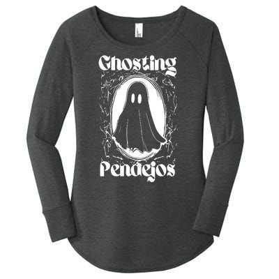 Ghosting Pendejos Funny Mexican Ghost Halloween Meme Women's Perfect Tri Tunic Long Sleeve Shirt