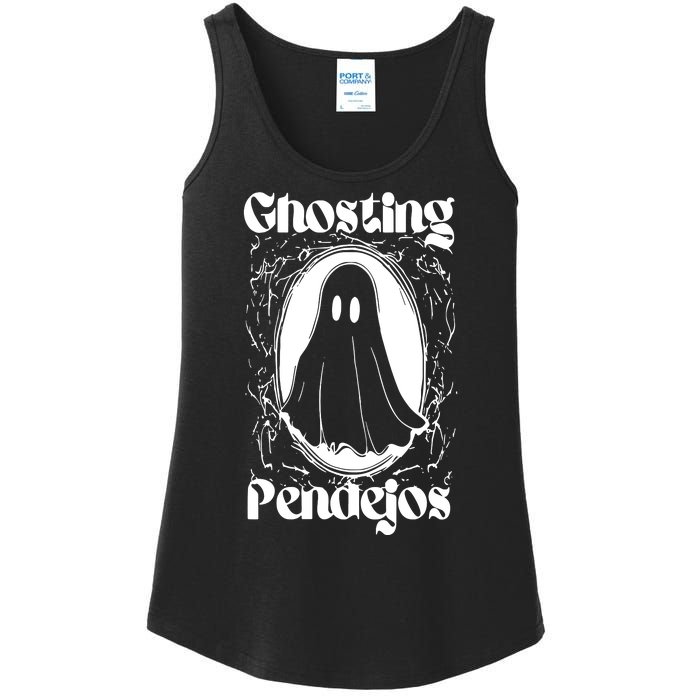 Ghosting Pendejos Funny Mexican Ghost Halloween Meme Ladies Essential Tank