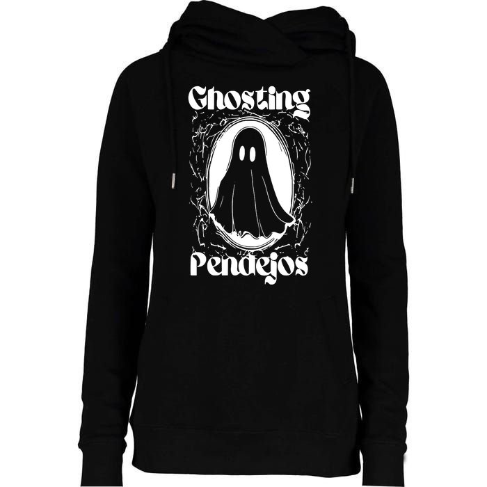 Ghosting Pendejos Funny Mexican Ghost Halloween Meme Womens Funnel Neck Pullover Hood