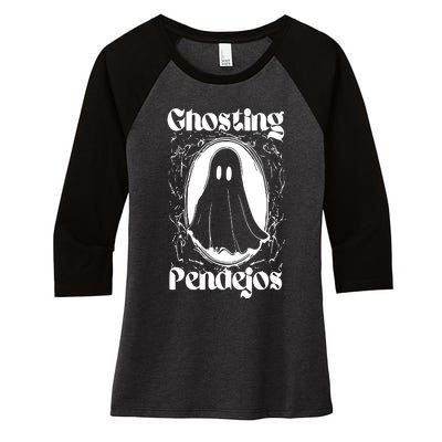 Ghosting Pendejos Funny Mexican Ghost Halloween Meme Women's Tri-Blend 3/4-Sleeve Raglan Shirt