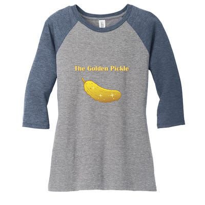 Golden Pickle, Fun Pickleball Shirt Women's Tri-Blend 3/4-Sleeve Raglan Shirt