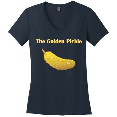 Golden Pickle, Fun Pickleball Shirt Women's V-Neck T-Shirt