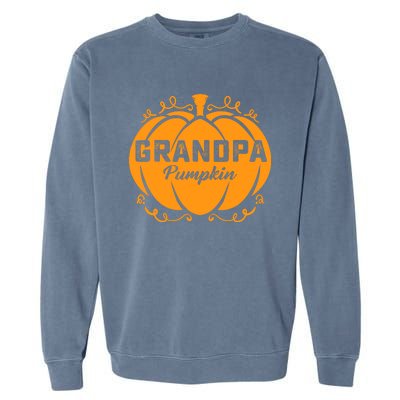 Grandpa Pumpkin Funny Halloween Family Costume Thanksgiving Garment-Dyed Sweatshirt