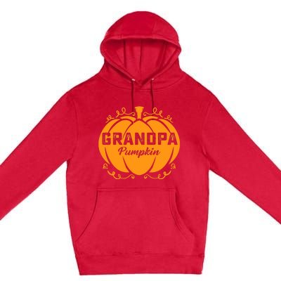 Grandpa Pumpkin Funny Halloween Family Costume Thanksgiving Premium Pullover Hoodie