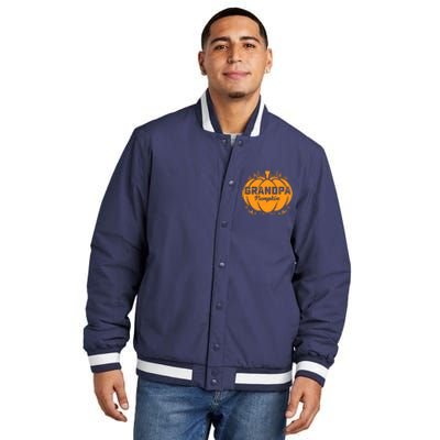 Grandpa Pumpkin Funny Halloween Family Costume Thanksgiving Insulated Varsity Jacket