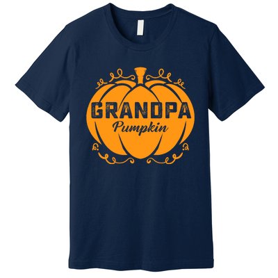 Grandpa Pumpkin Funny Halloween Family Costume Thanksgiving Premium T-Shirt