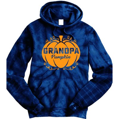 Grandpa Pumpkin Funny Halloween Family Costume Thanksgiving Tie Dye Hoodie