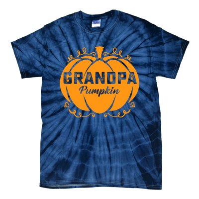 Grandpa Pumpkin Funny Halloween Family Costume Thanksgiving Tie-Dye T-Shirt