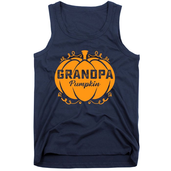 Grandpa Pumpkin Funny Halloween Family Costume Thanksgiving Tank Top