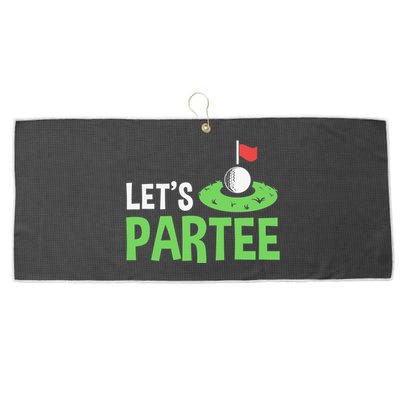 Golf Player Funny Golfing Outfits Golf Pun Let's Partee Large Microfiber Waffle Golf Towel