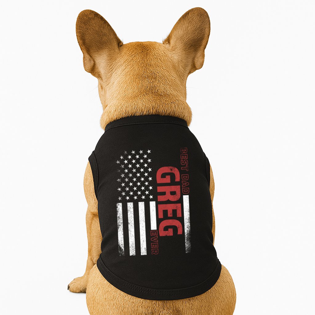 Greg Personalized FatherS Day Gift Flag Best Dad Gift Doggie Tank