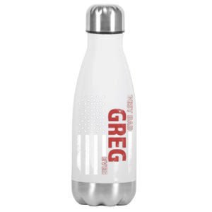 Greg Personalized FatherS Day Gift Flag Best Dad Gift Stainless Steel Insulated Water Bottle