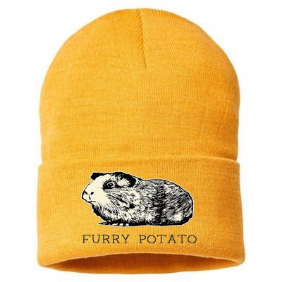 Guinea Pig Furry Potato Vintage Guinea Pig Sustainable Knit Beanie