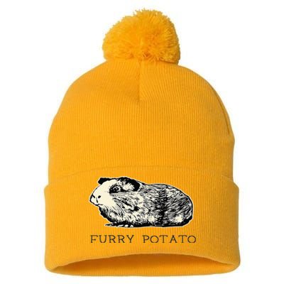 Guinea Pig Furry Potato Vintage Guinea Pig Pom Pom 12in Knit Beanie