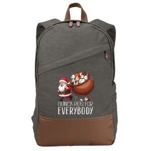 Guinea Pigs For Everybody Funny Christmas Guinea Pig Santa Cotton Canvas Backpack