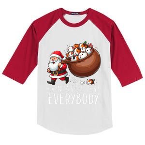 Guinea Pigs For Everybody Funny Christmas Guinea Pig Santa Kids Colorblock Raglan Jersey