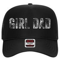 GirlDad Proud Father of Fathers Day Vintage High Crown Mesh Back Trucker Hat