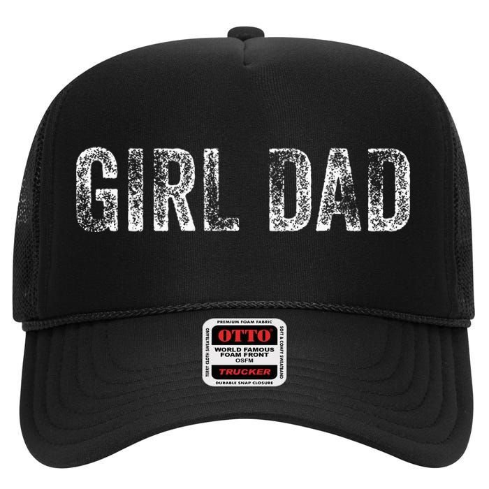 GirlDad Proud Father of Fathers Day Vintage High Crown Mesh Back Trucker Hat