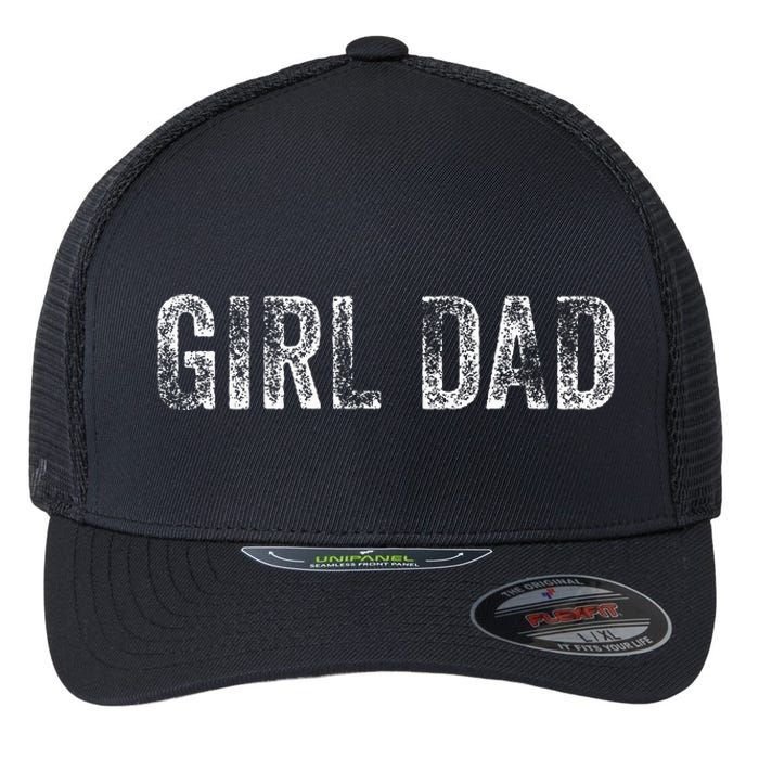 GirlDad Proud Father of Fathers Day Vintage Flexfit Unipanel Trucker Cap