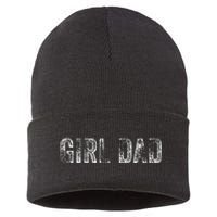 GirlDad Proud Father of Fathers Day Vintage Sustainable Knit Beanie