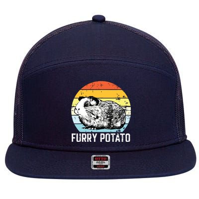 Guinea Pig Furry Potato Vintage Guinea Pig 7 Panel Mesh Trucker Snapback Hat