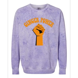 Ginger Power Funny Redhead Fist In The Air Colorblast Crewneck Sweatshirt