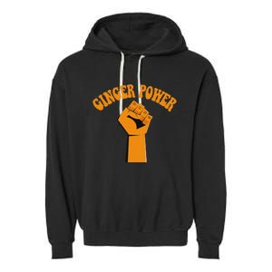 Ginger Power Funny Redhead Fist In The Air Garment-Dyed Fleece Hoodie