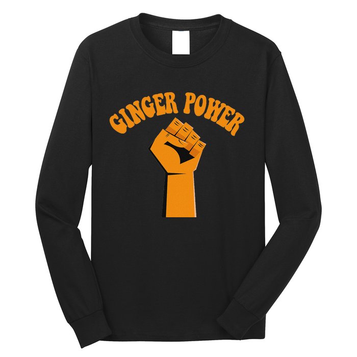 Ginger Power Funny Redhead Fist In The Air Long Sleeve Shirt