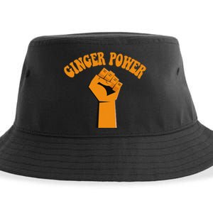 Ginger Power Funny Redhead Fist In The Air Sustainable Bucket Hat